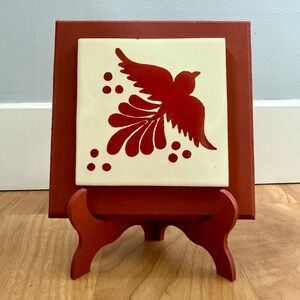 Handmade Authentic Mexican Artwork: Bird Art Tile